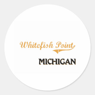 Maräne-Punkt-Michigan-Klassiker Runder Aufkleber