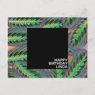 Maranta Pflanze Muster Illustration Leaf Birthday Postkarte