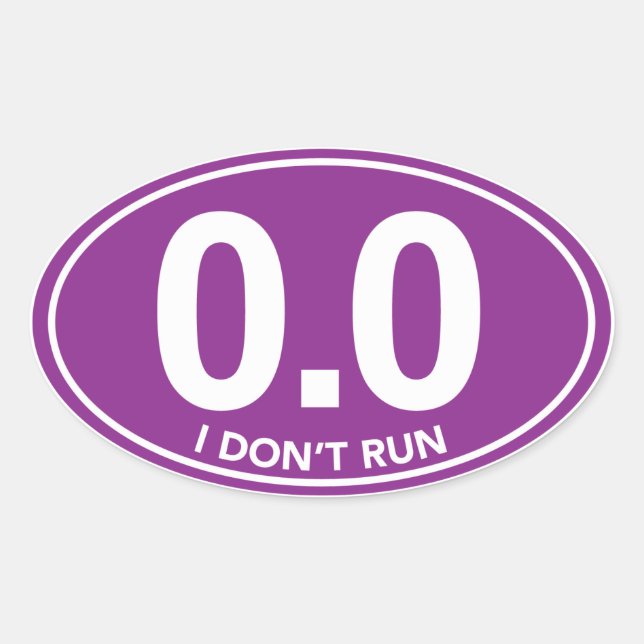 Marathon 0.0 I Run Oval Sticker (Lila) (Vorderseite)