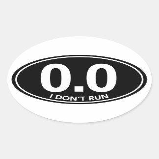Marathon 0.0 I Run Oval Sticker (schwarz)