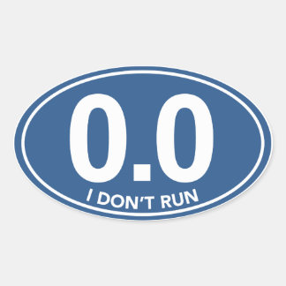 Marathon 0.0 Je n'utilise pas Sticker ovale (Bleu)
