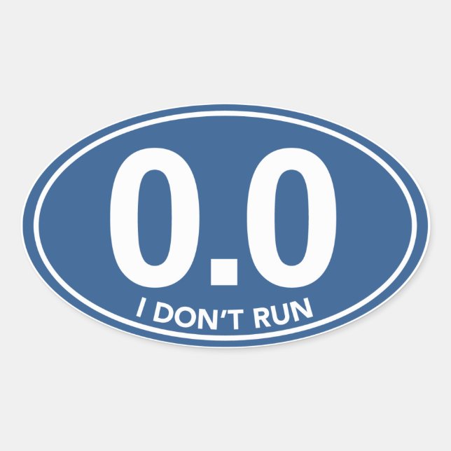 Marathon 0.0 Je n'utilise pas Sticker ovale (Bleu) (Devant)