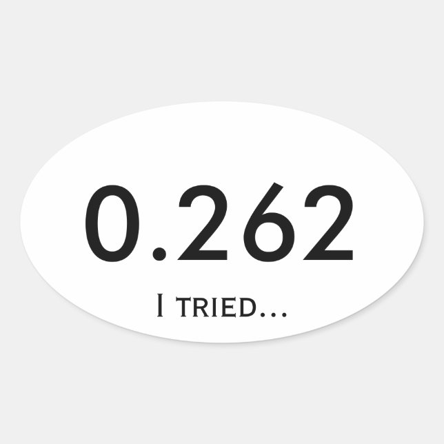 Marathon 0,262 ovaler aufkleber (Vorderseite)