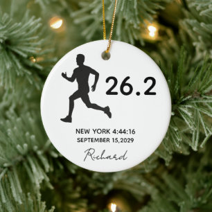 Marathon 26,2 männlicher Läufer Benutzerdefinierte Keramik Ornament