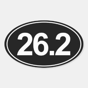 Marathon 26,2 Miles Oval Sticker (schwarz)