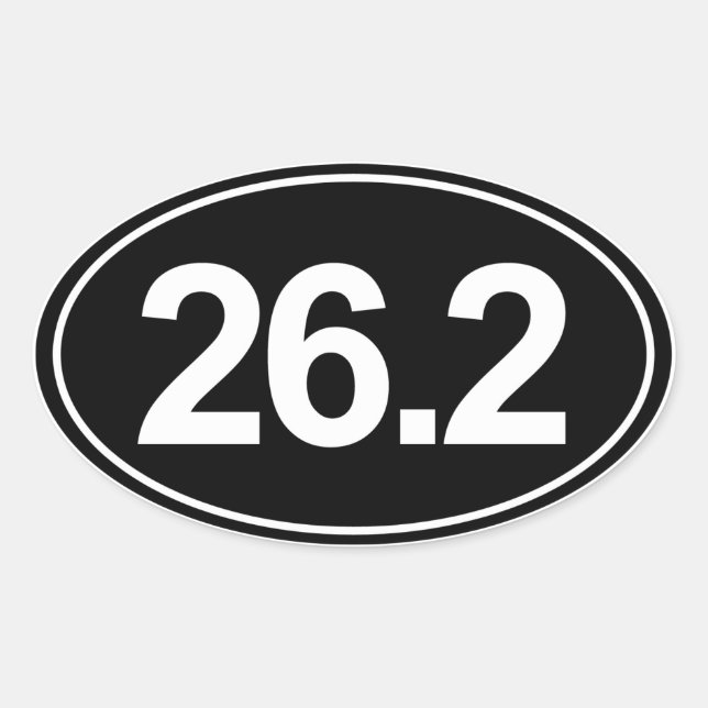 Marathon 26,2 Miles Oval Sticker (schwarz) (Vorderseite)