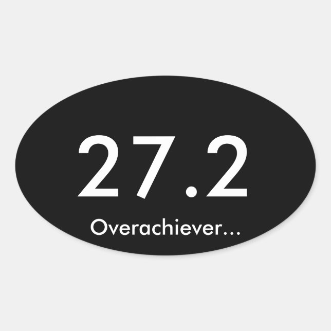 Marathon 27,2 Übererfüllung Ovaler Aufkleber (Vorderseite)