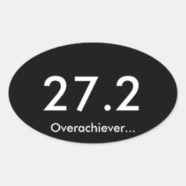 Marathon 27,2 Übererfüllung Ovaler Aufkleber
