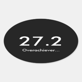 Marathon 27,2 Übererfüllung Ovaler Aufkleber