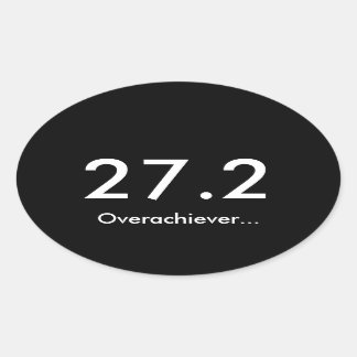 Marathon 27,2 Übererfüllung Ovaler Aufkleber