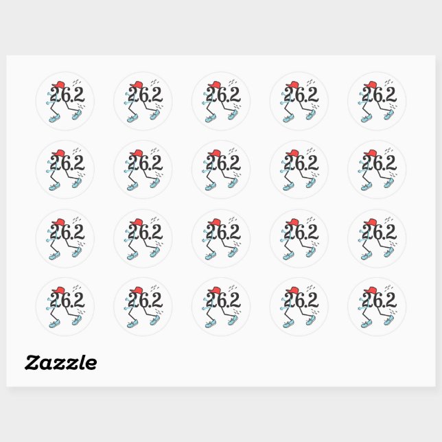 Marathon amusant 26.2 © Stickers à thème du coureu (Feuille)