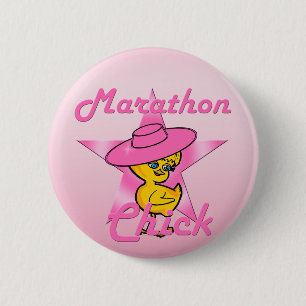 Marathon Chick #8 Button