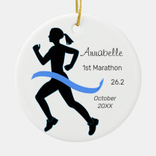 Marathon de femme - Ornement bleu