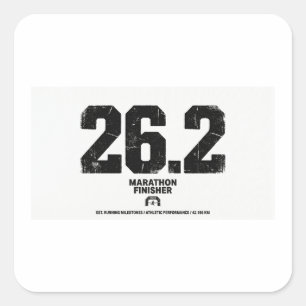 Marathon-Finisher 26,2 Meilen Running-Geschenk Quadratischer Aufkleber