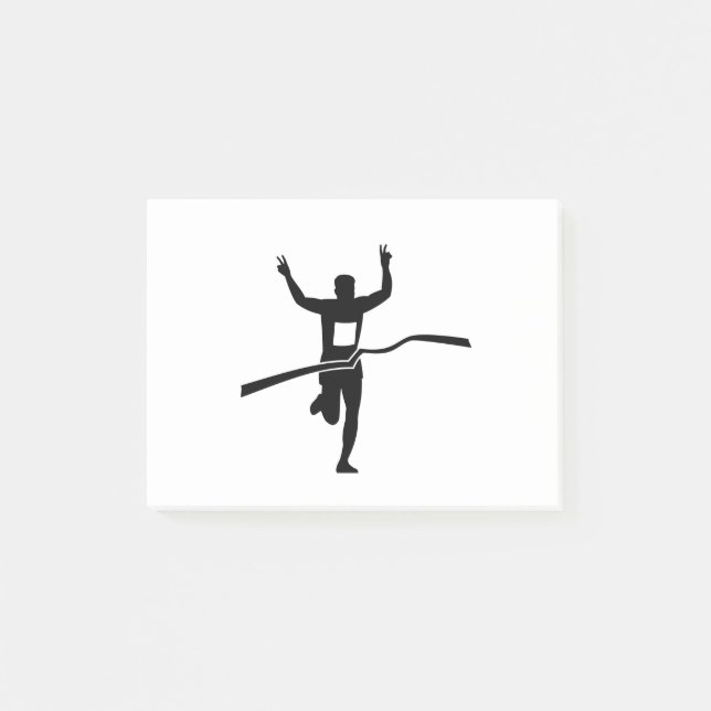 Marathon Finner Race Silhouette Post-it Klebezettel (Vorderseite)
