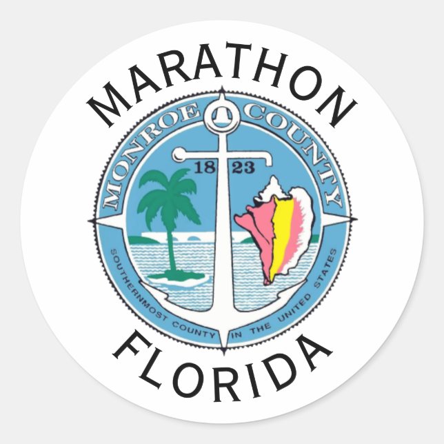 Marathon - Florida Keys Runder Aufkleber (Vorderseite)