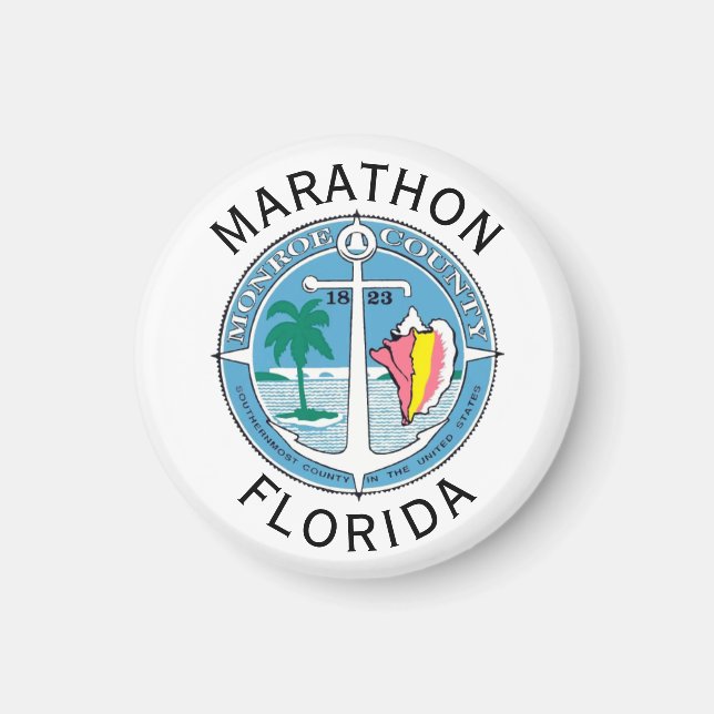 Marathon - Florida Keys Square Paper Untersetzer Magnet (Vorne)