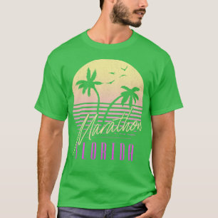 Marathon Florida Keys Vintage tropische Sonnenunte T-Shirt