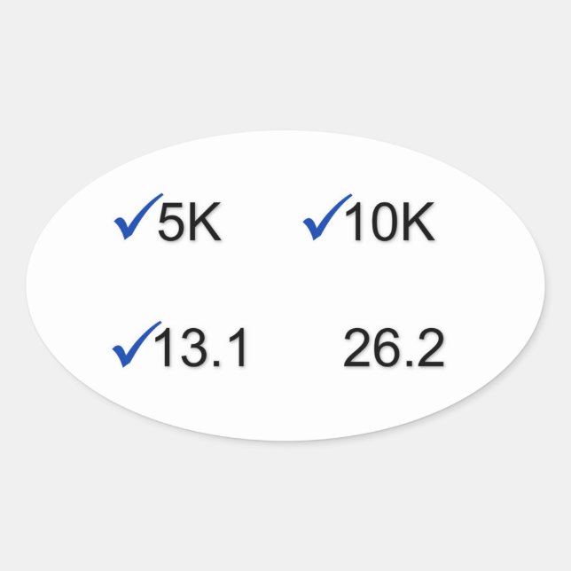 Marathon Goals Ovaler Aufkleber (Vorderseite)