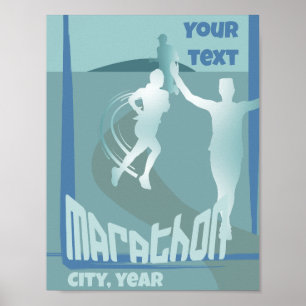 Marathon laufen Memorabilia Wanddekor Poster
