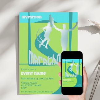 Marathon-Läufer-Event Feier Einladung