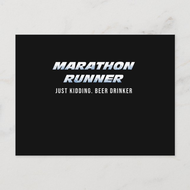 Marathon Lover Beer Drinker Alkohol Getränke Gesch Postkarte (Vorderseite)