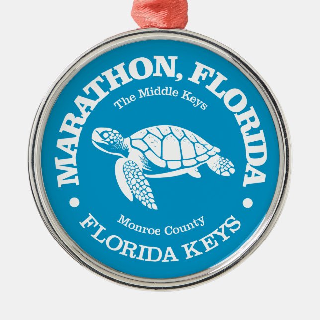 Marathon (Meeresschildkröte) Ornament Aus Metall (Vorne)