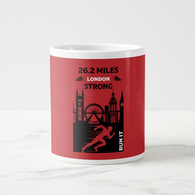Marathon Runner London 26,2 Jumbo-Tasse (Vorderseite)