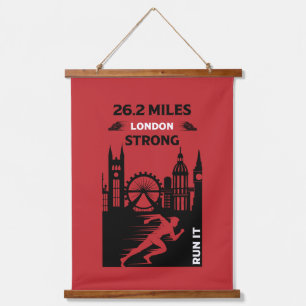 Marathon Runner London 26,2 Wandteppich Mit Holzrahmen