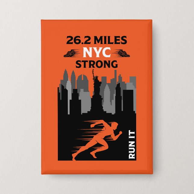 Marathon Runner New York 26,2 Button (Vorderseite)