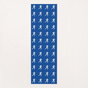 Marathon Runners & Heartbeat Line auf Blue Yogamatte