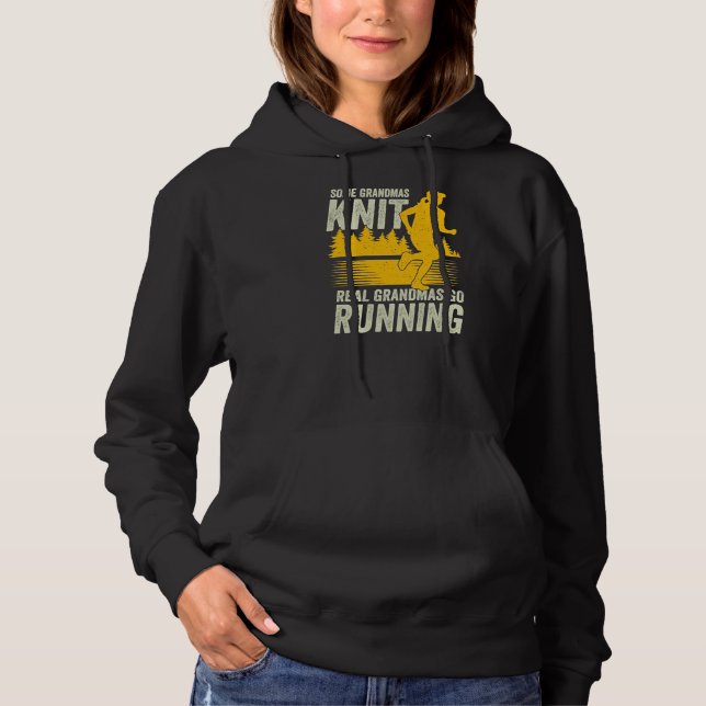 Marathon Running Oma Großmutter  Hoodie (Vorderseite)