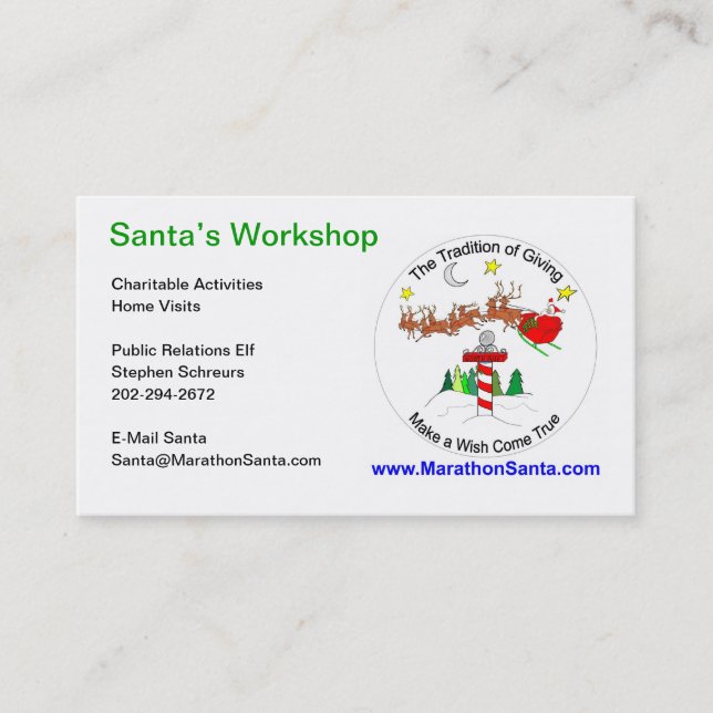 Marathon Santa Business Cards Visitenkarte (Vorderseite)