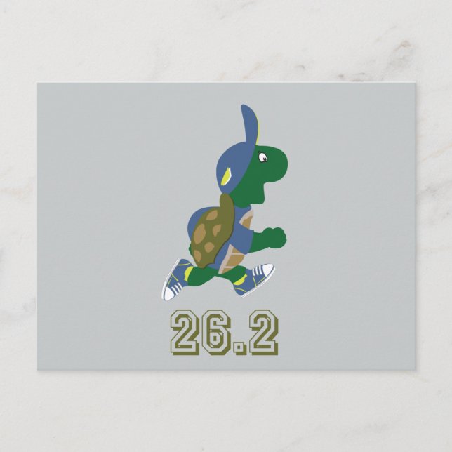 Marathon Turtle Runner in Blue Postkarte (Vorderseite)