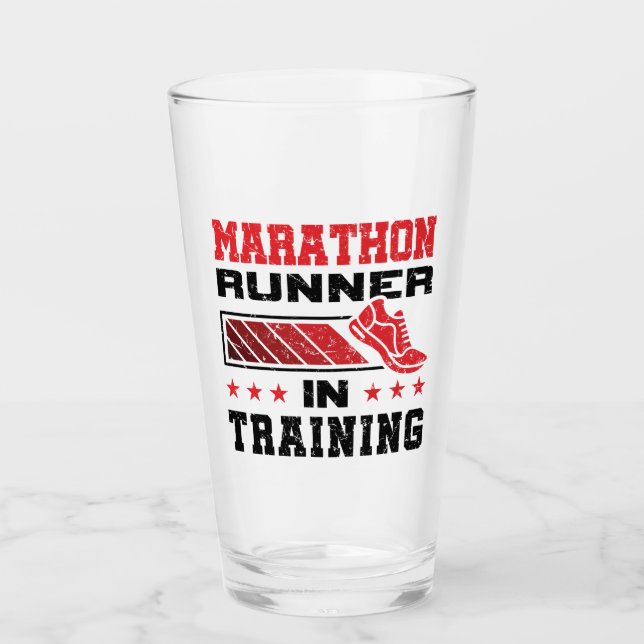 Marathonläufer im Training Glas (Vorderseite)