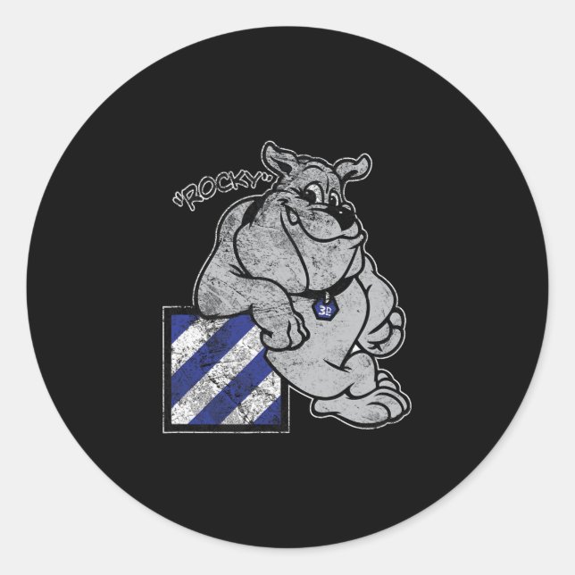 Marauder 3. Infanterieabteilung Rocky The Bulldog Runder Aufkleber (Vorderseite)