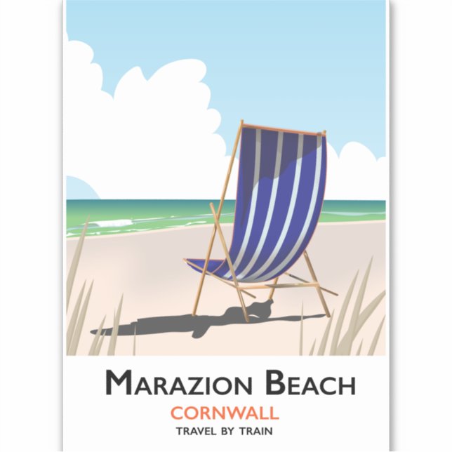 Marazion Beach Cornwall Strandproster Aufkleber (Vorderseite)