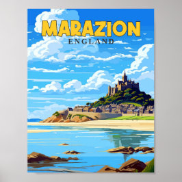 Marazion England Vintage Reise Illustration Poster