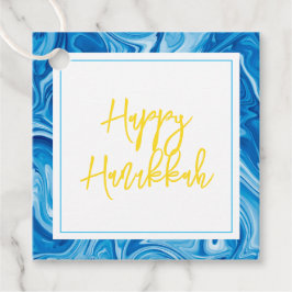 Marbelized Paint Swirl Kunst-Urlaub Happy Hanukkah Geschenkanhänger