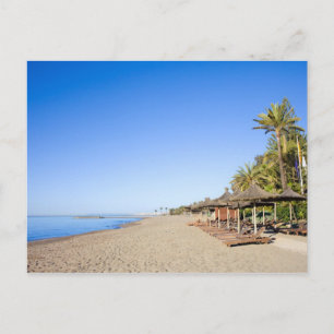 Marbella Beach and Sea on Costa del Sol in Spanien Postkarte