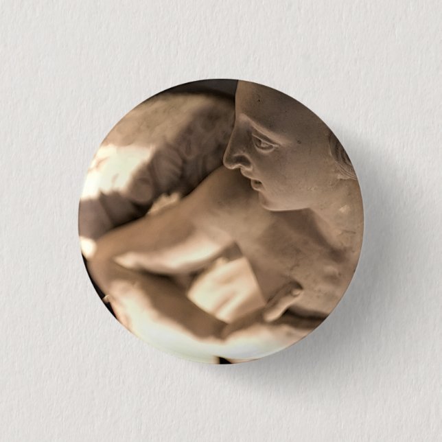 Marbella Engel Skulptur Kunst Button (Vorderseite)