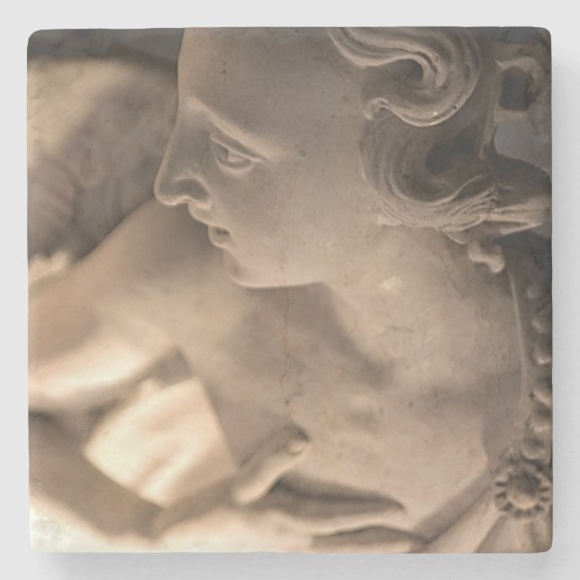 Marbella Engel Skulptur Kunst Steinuntersetzer (Vorderseite)