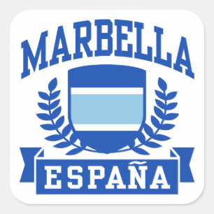 Marbella Espana Quadratischer Aufkleber