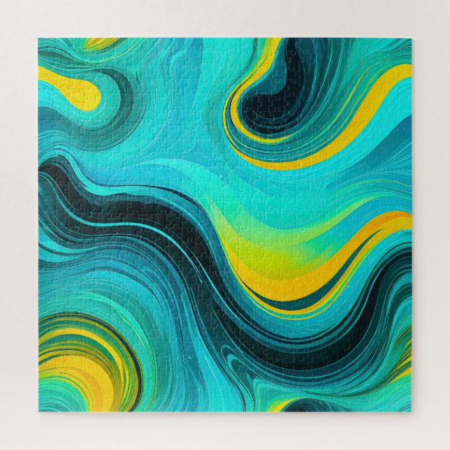"Marbella" Gelbe Wirbel Waves (Vertikal)