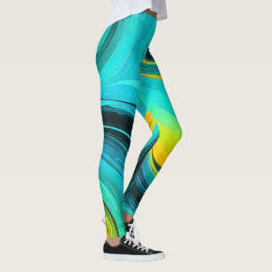"Marbella" Gelbe Wirbel Waves Leggings
