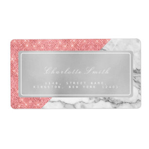 Marbella Gray Pink Rose Gold Rücksendeadressen-Auf