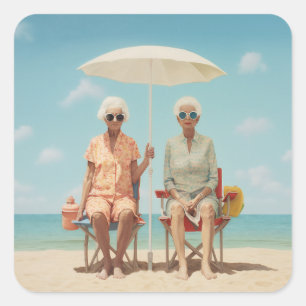Marbella Ladys Quadratischer Aufkleber