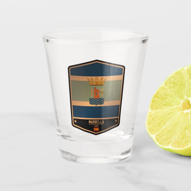 Marbella Schnapsglas (Vorderseite)