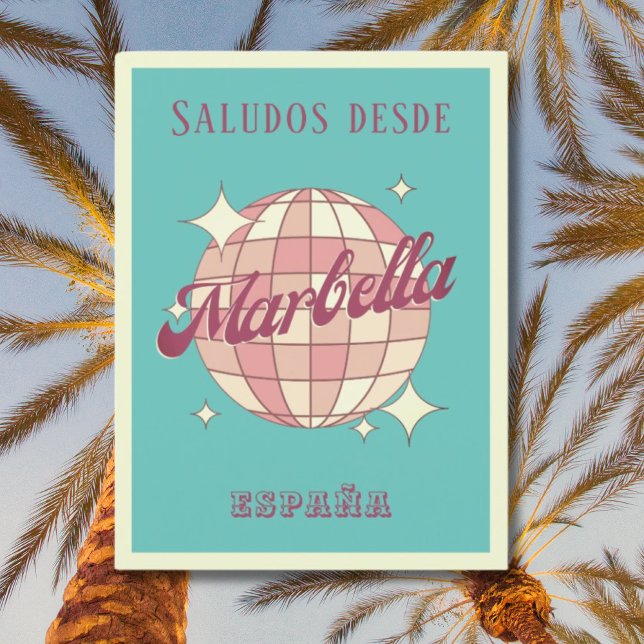 Marbella Spain España Retro Vintage Postkarte (Von Creator hochgeladen)