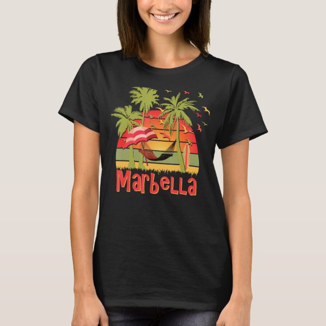 Marbella Spain Sunset Beach Hammock T-Shirt (Vorderseite)